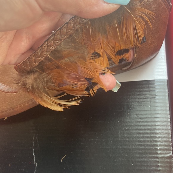 Cute summer ostrich feather leather sandal - Picture 4 of 5